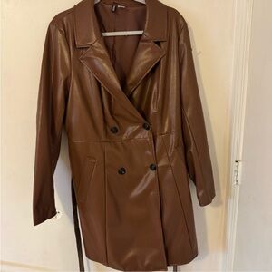 H&M Tan Double-Breasted Trench Coat